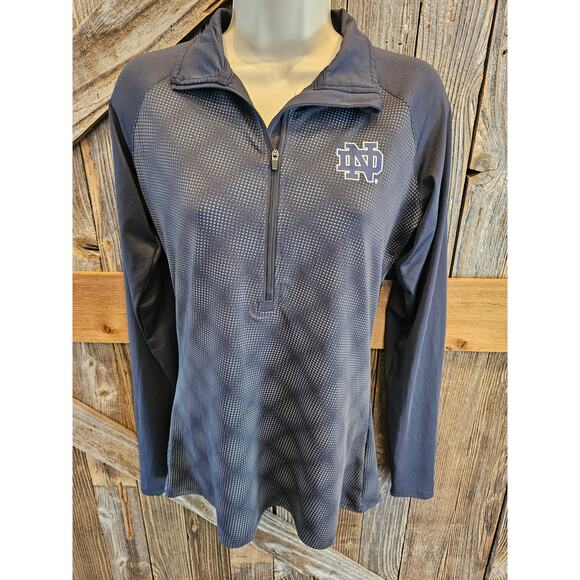 Notre dame pro edge women's pullover 1/4 zip gameday top small S EUC Long Sleeve - Picture 1 of 7